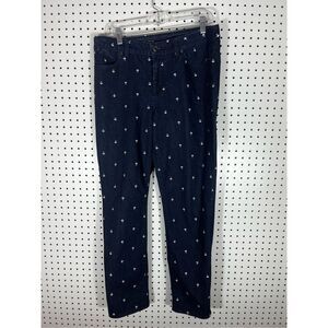 Talbots umbrella print slim ankle denim jeans size 12